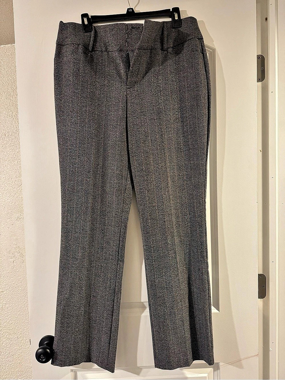 APT. 9 Bootcut Tummy Control Mid Rise Pants Bootcut Gray Checkered Pants Size 10
